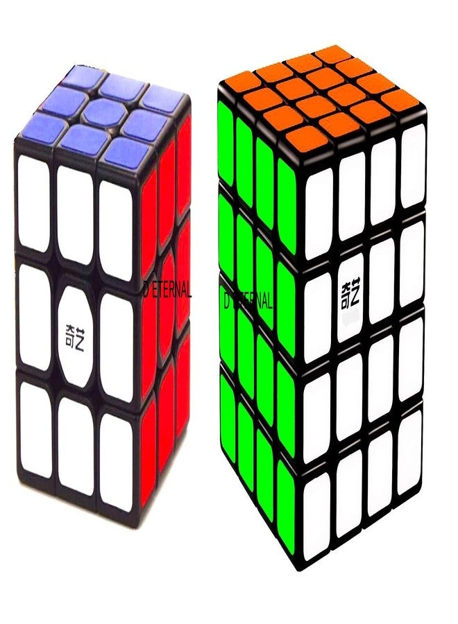D ETERNAL Speed Cube Combo Set of QiYi 3x3 & 4x4 High Speed Magic Puzzle Cube (QiYi Combo (3x3+4x4)) - Image 1